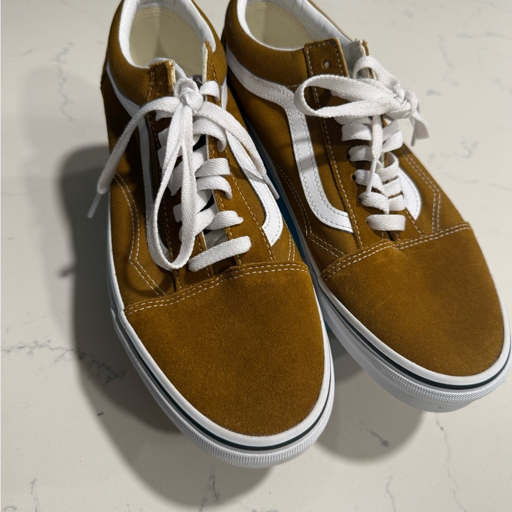 Vans Men's Old Skool Suede Sneakers in Mustard & White